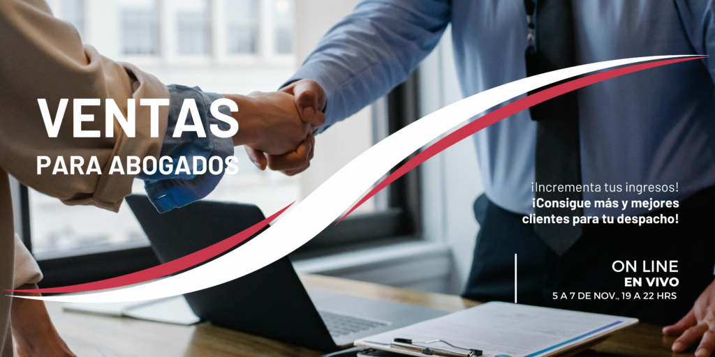 Una metodología de ventas probada y efectiva, diseñada especialmente para firmas legales, que te permita conseguir más y mejores clientes de calidad, dispuestos a pagar por tus servicios y que te permita crear e impulsar tu despacho de abogados y potenciar tu carrera en el mundo del Derecho.